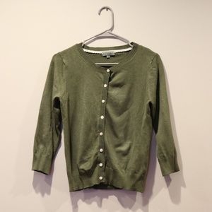 Olive Green Short Cardigan